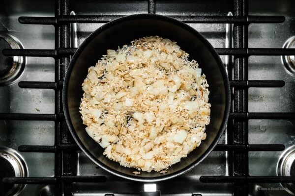 toasting rice for mexican rice | www.iamafoodblog.com