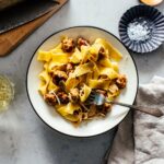 Garlic Parmesan Pasta with Sausage | www.iamafoodblog.com