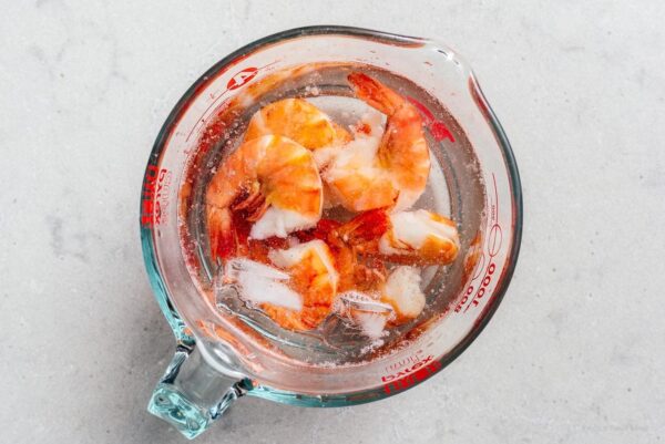 shrimp in an icebath | www.iamafoodblog.com