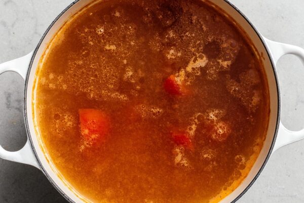 bun rieu soup seasoned | www.iamafoodblog.com