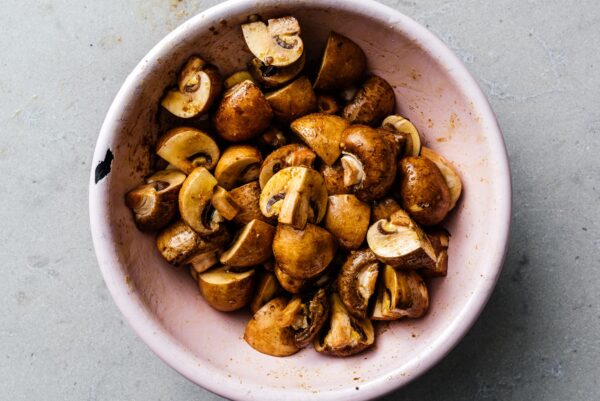 mushrooms in soy sauce and garlic | www.iamafoodblog.com
